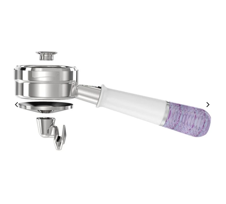 Pesado  Hybrid LM/E61/NS/GA Portafilter - Versatile Bottomless &amp; Spouted 無底雙嘴組合手柄 - White+ Haza