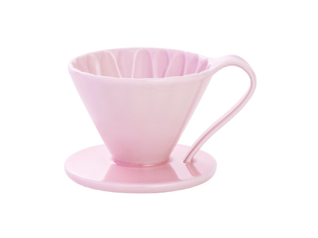 日本 CAFEC CFD-1PI 三洋 有田焼 葵花 花形陶瓷濾杯 (粉紅/1-2杯用)