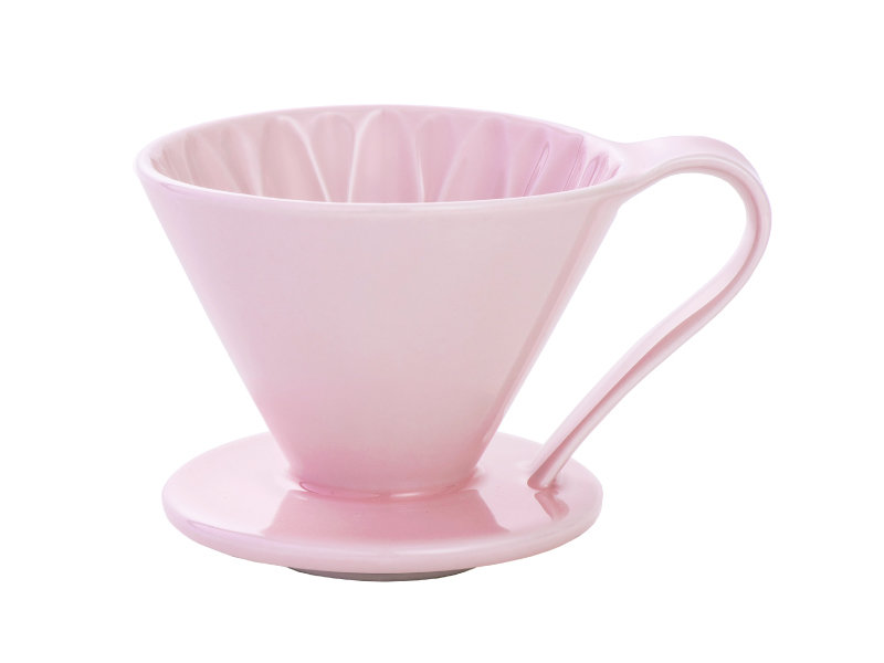 日本 CAFEC CFD-4PI 三洋 有田焼 葵花 花形陶瓷濾杯 (粉紅/1-4杯用)
