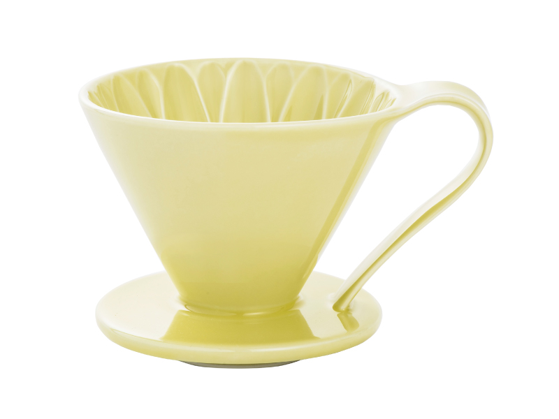 日本 CAFEC CFD-4YE 三洋 有田焼 葵花 花形陶瓷濾杯 (黃/1-4杯用)