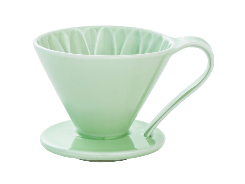 日本 CAFEC CFD-4GR 三洋 有田焼 葵花 花形陶瓷濾杯 (綠/1-4杯用)