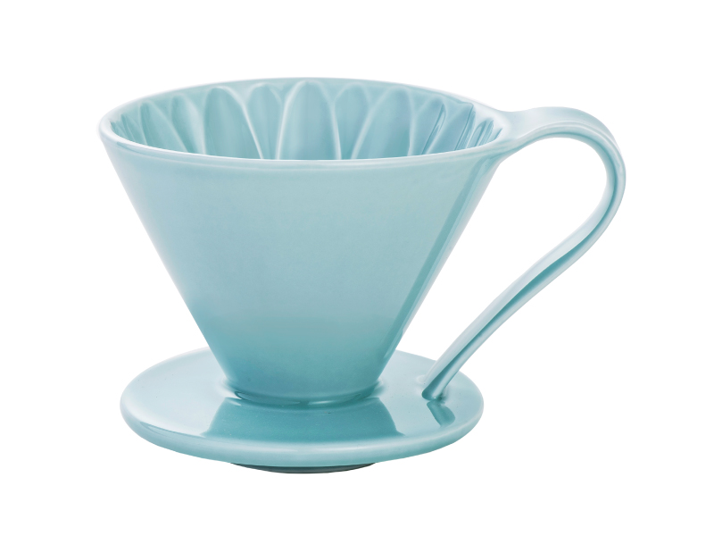 日本 CAFEC CFD-4BL 三洋 有田焼 葵花 花形陶瓷濾杯 (藍/1-4杯用)