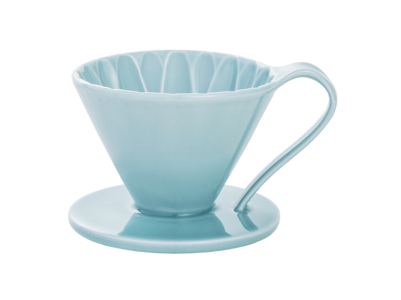 日本 CAFEC CFD-1BL 三洋 有田焼 葵花 花形陶瓷濾杯 (藍/1-2杯用)