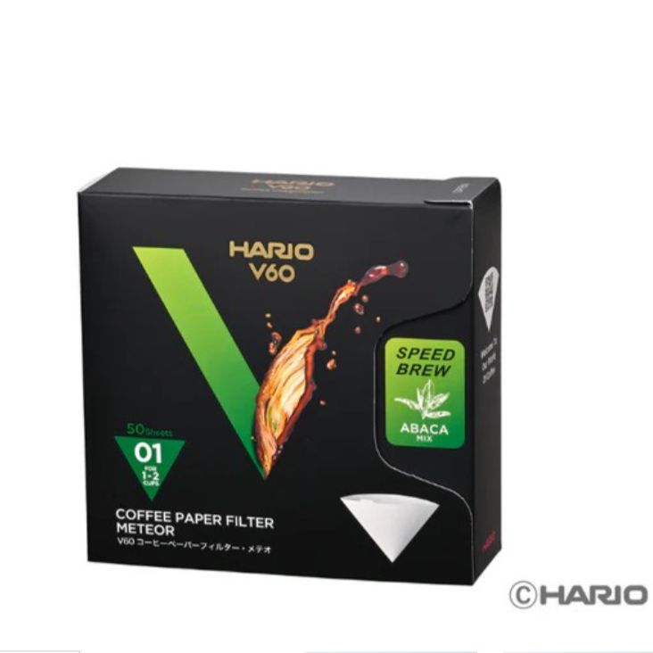 Hario V60白色 01 流星濾紙 50入 盒裝 VCF-01-50-MT