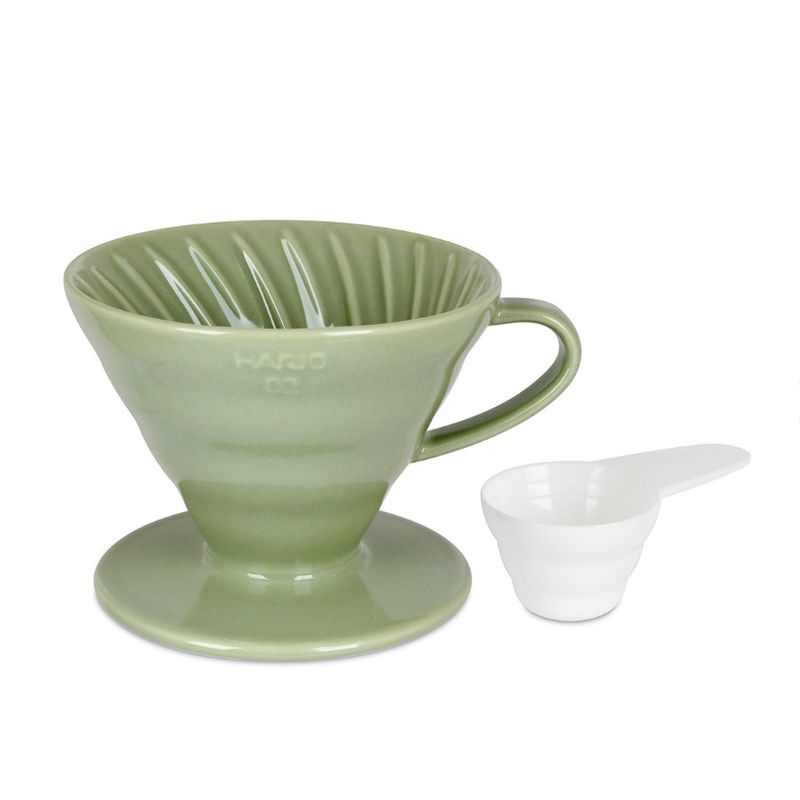 Hario V60彩虹陶瓷濾杯 煙燻綠(抹茶牛奶) VDC-02-SG