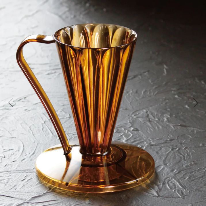 日本 CAFEC DEEP27 樹脂濾杯 FDD-27CBR 三洋 葵花 花形濾杯 (透明咖/1杯用)