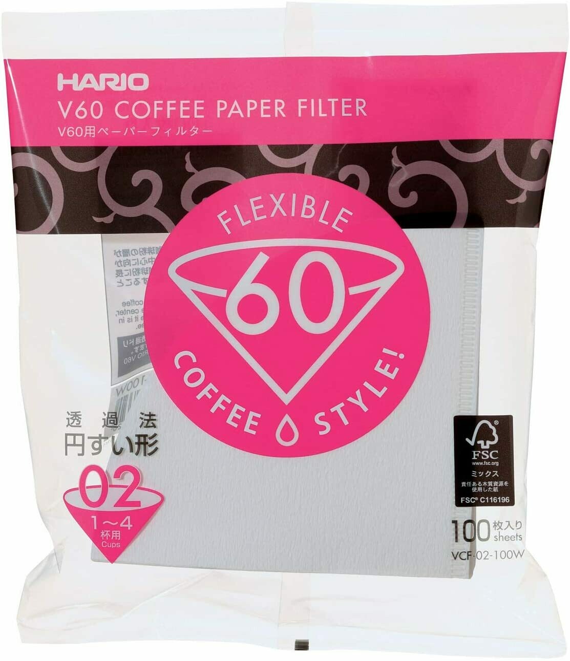HARIO VCF-02 V60濾杯專用濾紙 (100入/漂白) V60 Coffee Paper Filter