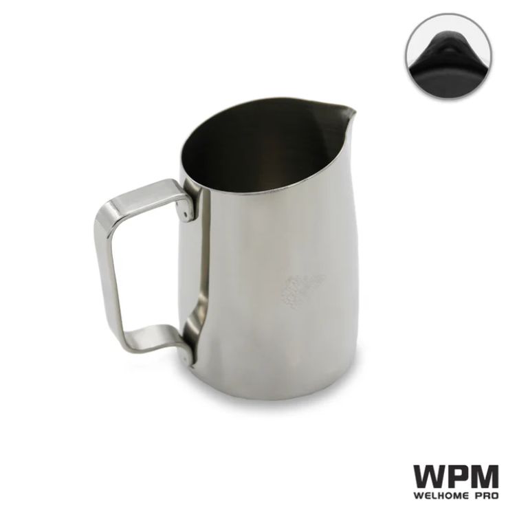 WPM HC7106圓嘴  斜口拉花杯 450cc 多色, 顏色: 銀色
