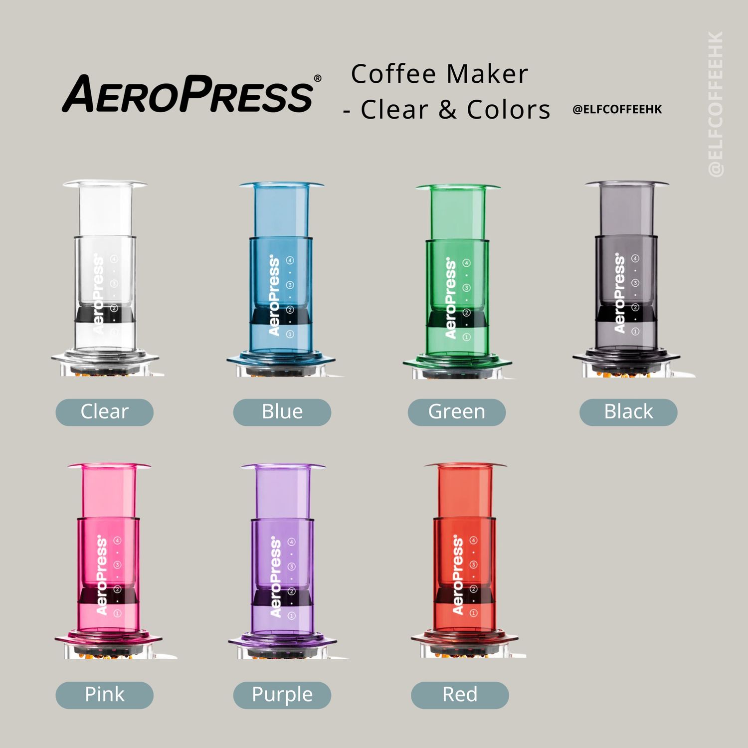 AeroPress Coffee Maker - Clear &amp; Colors