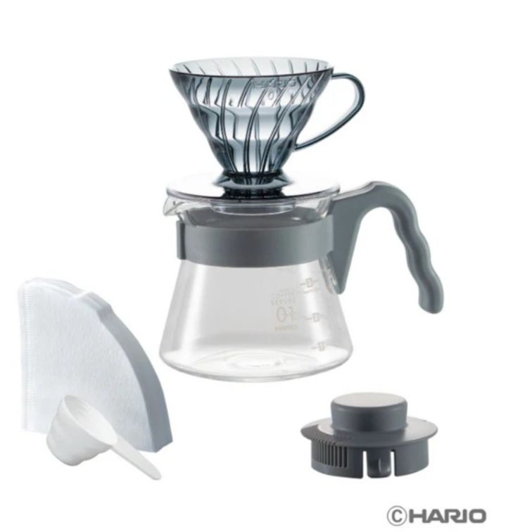 Hario 日本製V60 20周年限量色彩手沖咖啡壺組 VCSD-01-20CP-UG (摩登灰)