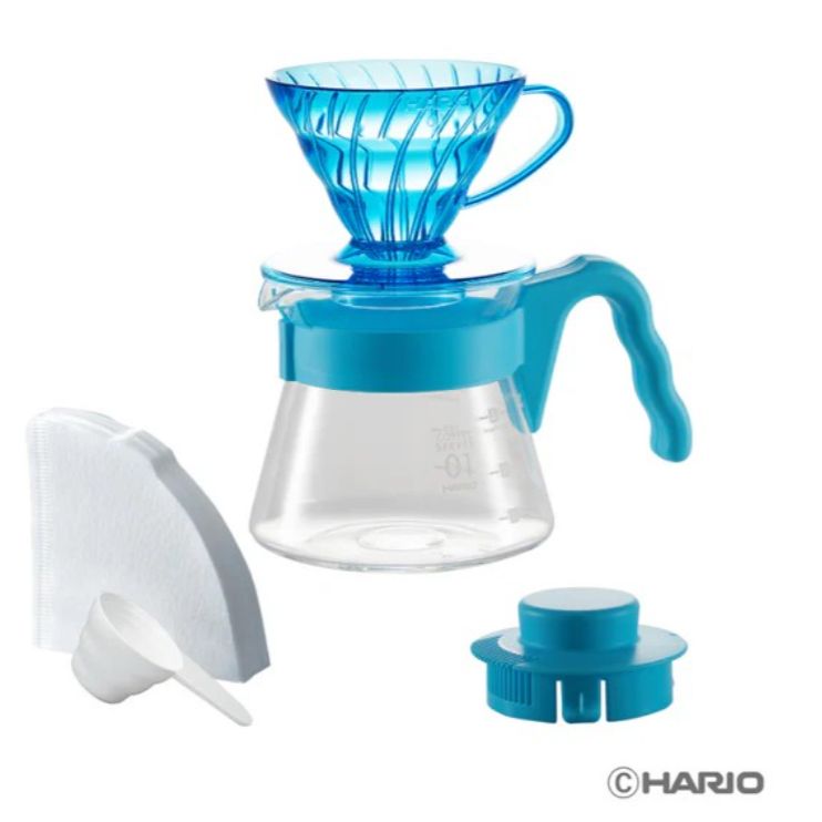 Hario 日本製V60 20周年限量色彩手沖咖啡壺組 VCSD-01-20CP-BH (海洋藍)