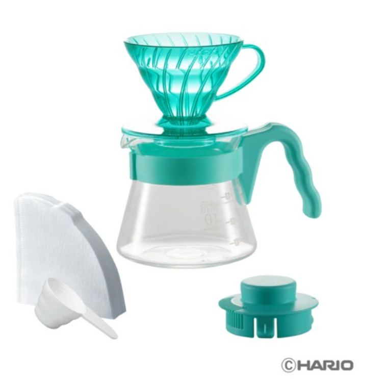 Hario 日本製V60 20周年限量色彩手沖咖啡壺組 VCSD-01-20CP-MB (薄荷綠)