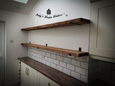 Shelves - Reclaimed Timber, with Industrial "UP" type Brackets
