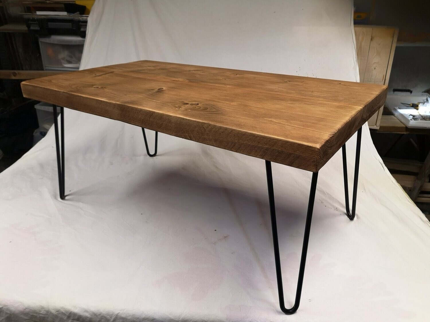 Coffee Table - SOLID OAK, with hairpin legs