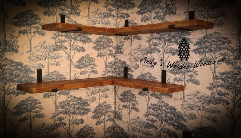 Corner Shelves - Solid Oak