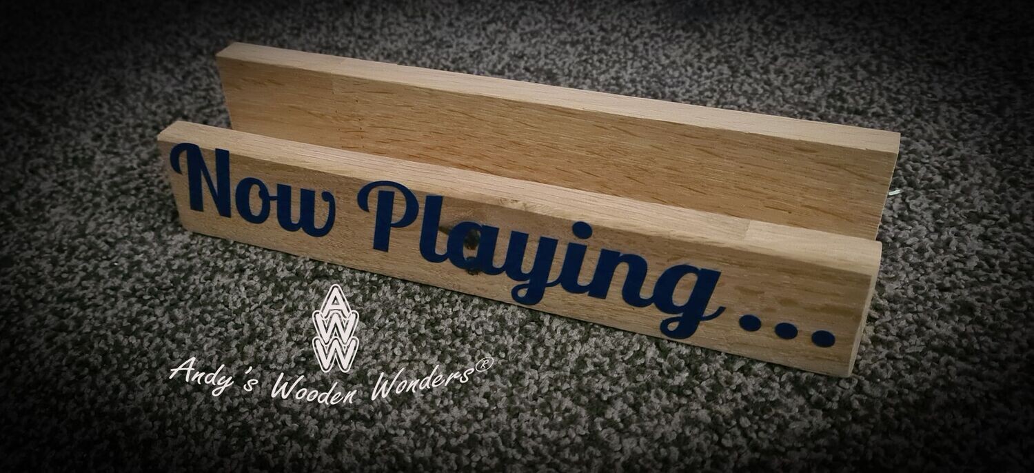 "Now Playing" Record sleeve holder - Solid oak, Custom made