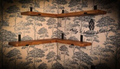 Corner Shelves - Solid Oak