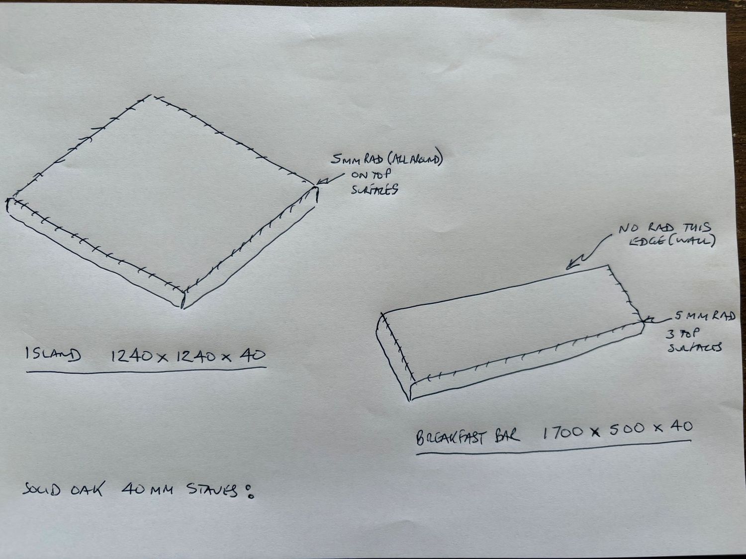 Oak Worktop and breakfast bar - Dave K in NN11