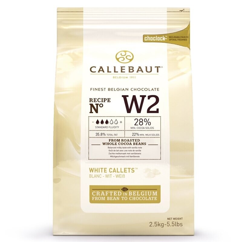 Witte chocolade callets (W2) 2,5 kg.