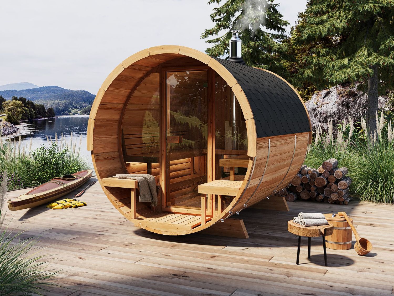 Barrel Sauna 280 Deluxe