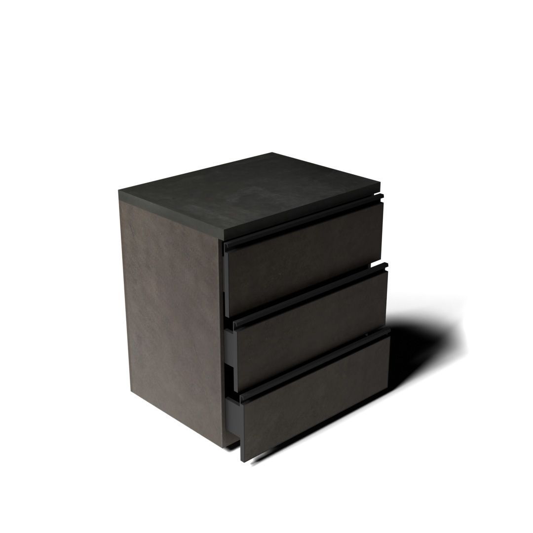 Three Drawer Cabinet- Black/Grey