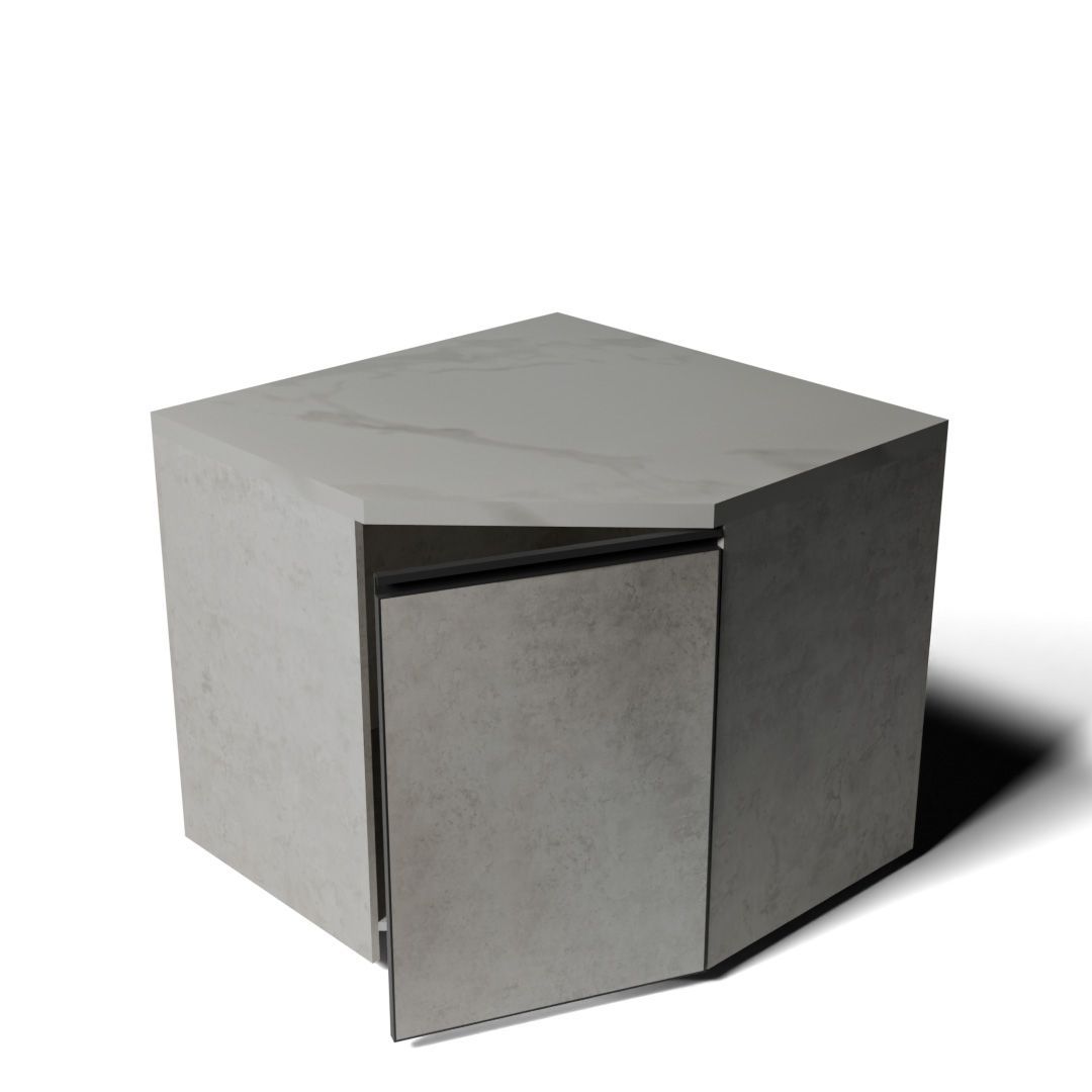 Corner Cabinet- Grey/White