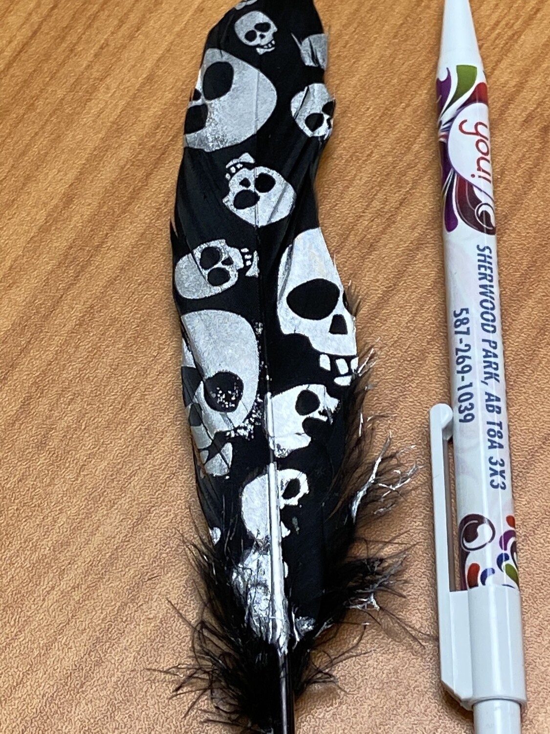 Skull smudge feather
