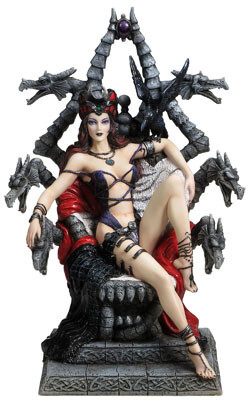 Sorceress In Dragon Throne Statue