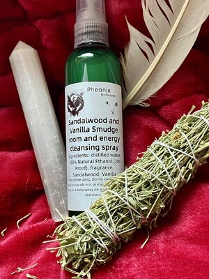Sandalwood and Vanilla Smudge sprays