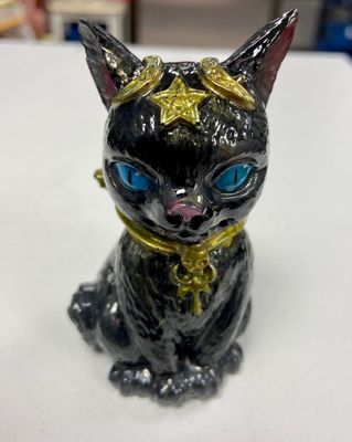 Resin witch cat figure