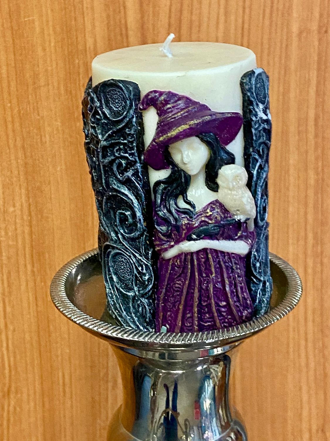 Witch candle hand made