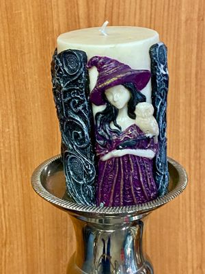 Witch candle hand made