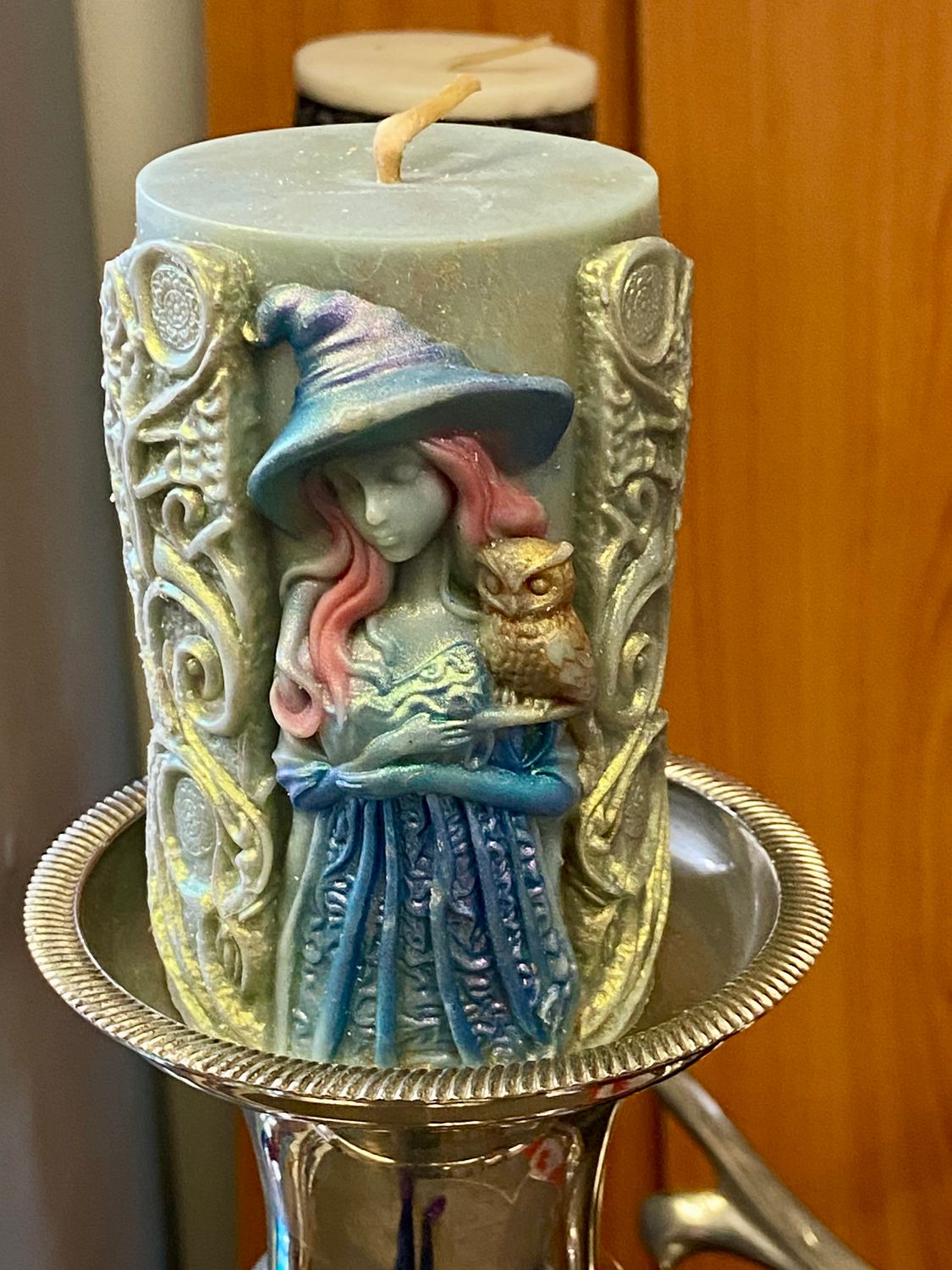 Witch candle hand made