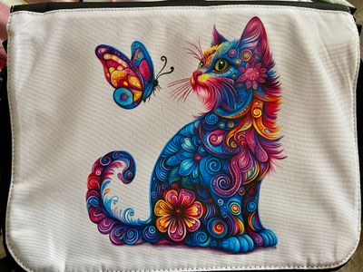 Cat And Butterfly Crossbody Bag