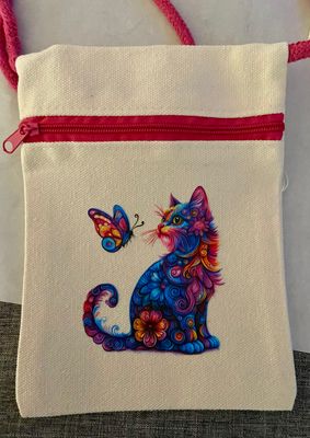Cat And Butterfly Smal Bag