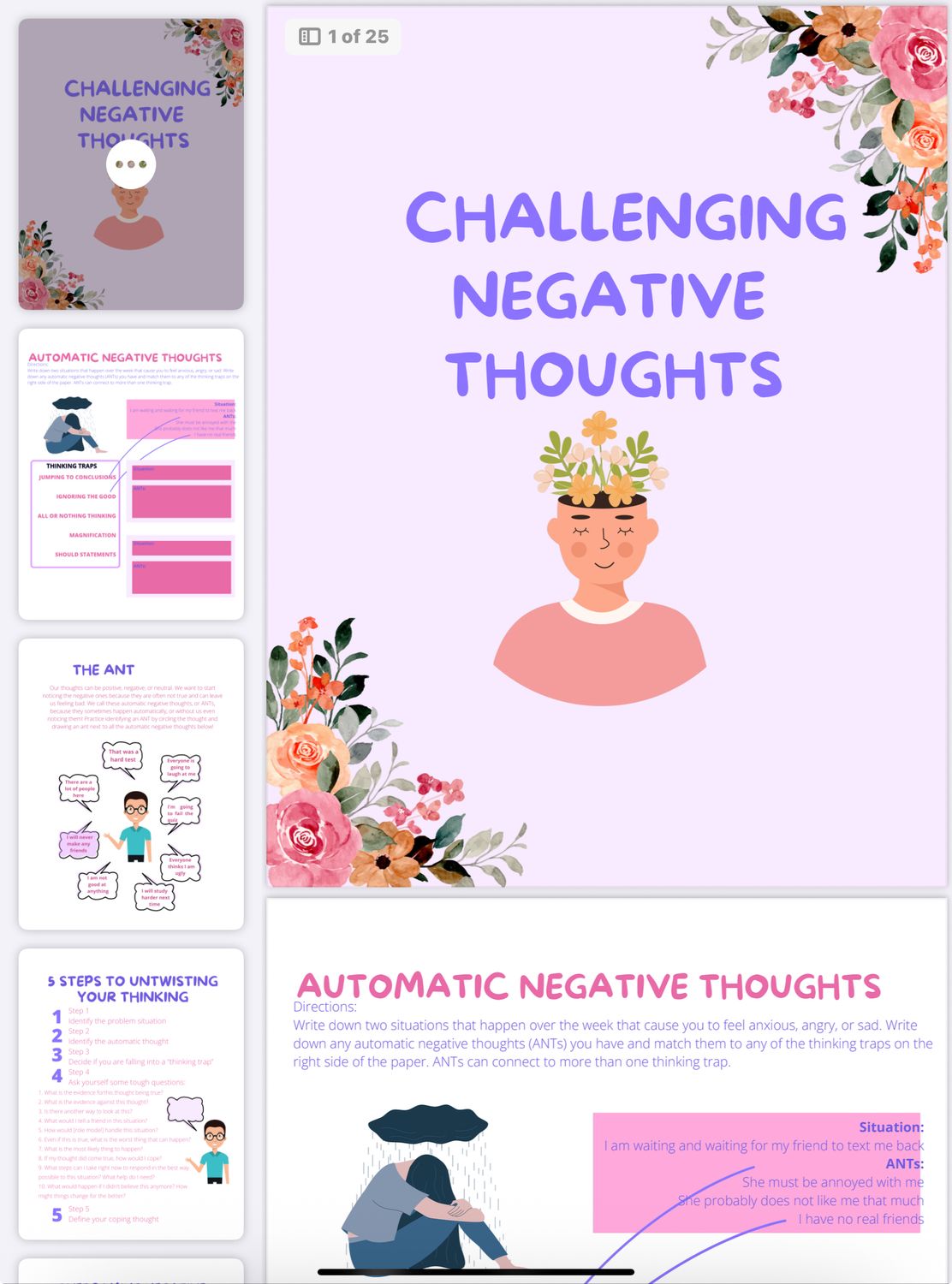 Challenging Negative Thoughts Ebook
