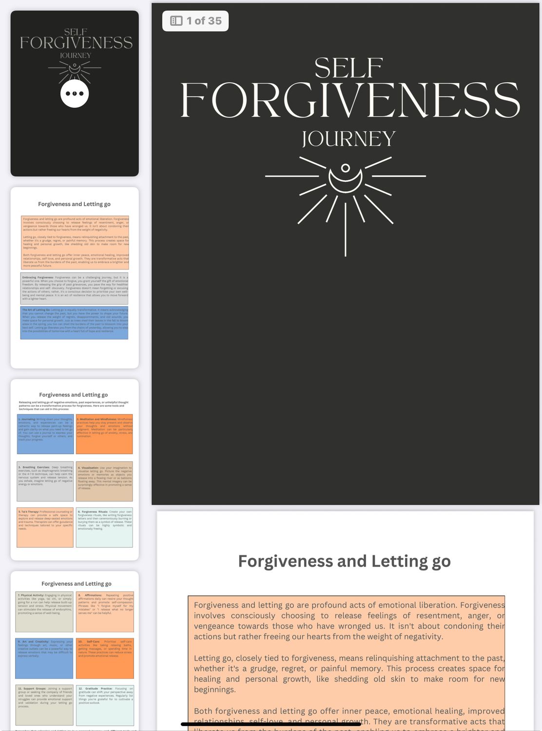 Self Forgiveness Journal Ebook