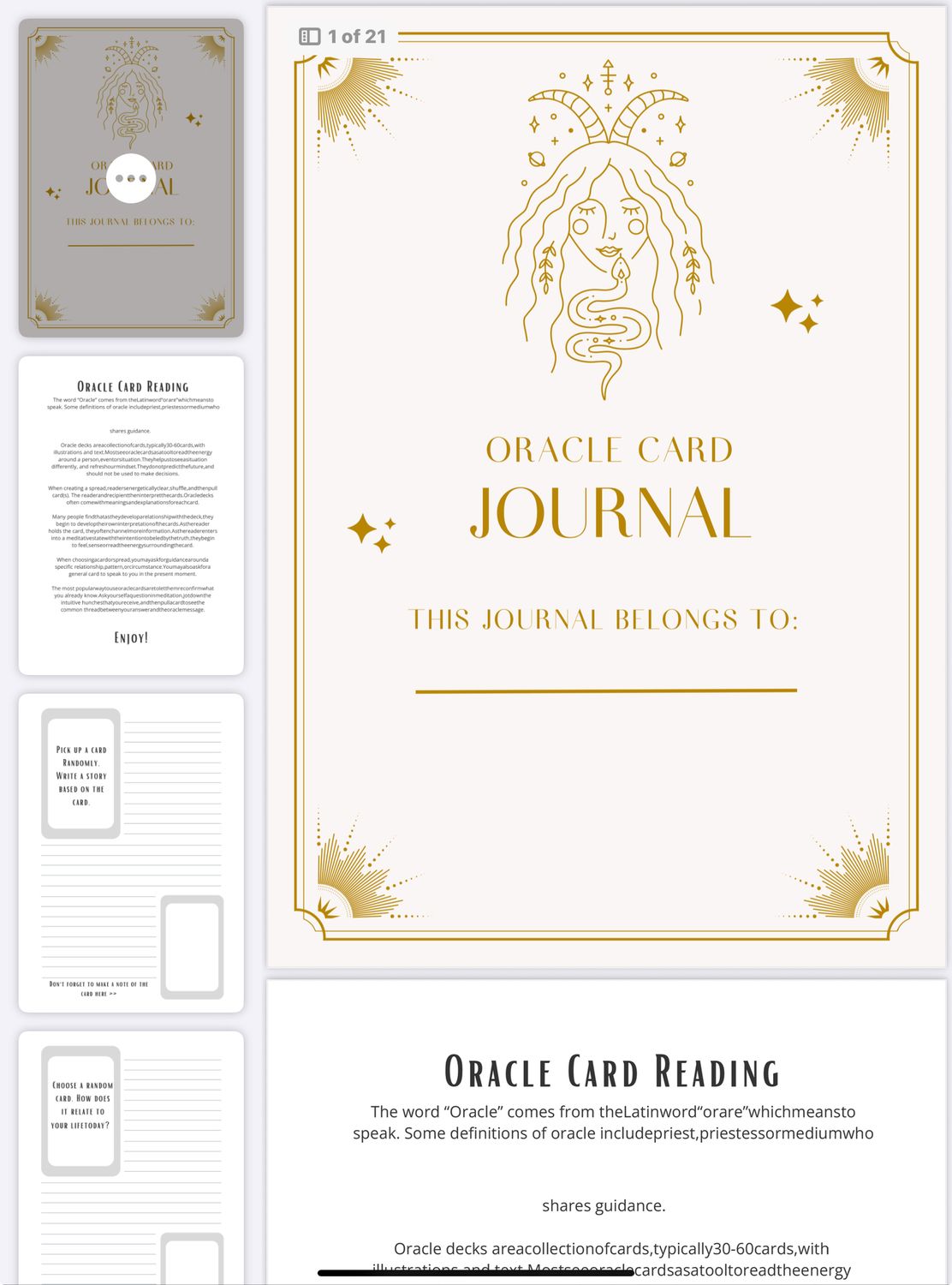 Oracle Card Journal Ebook