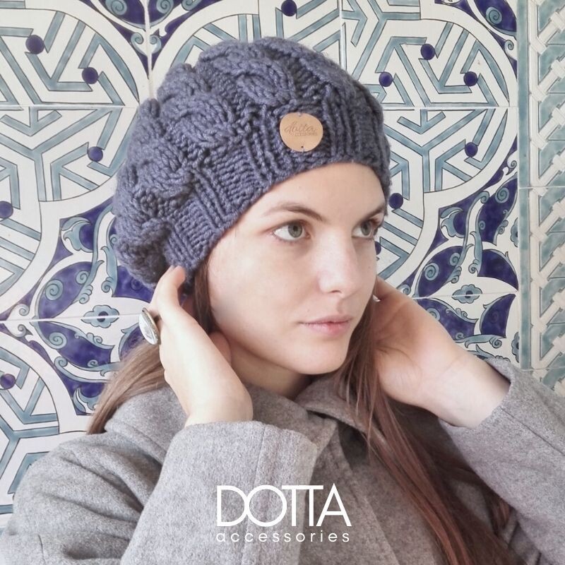 Dotta slouchy sapka - csavart mintás meleg gyapjú beanie