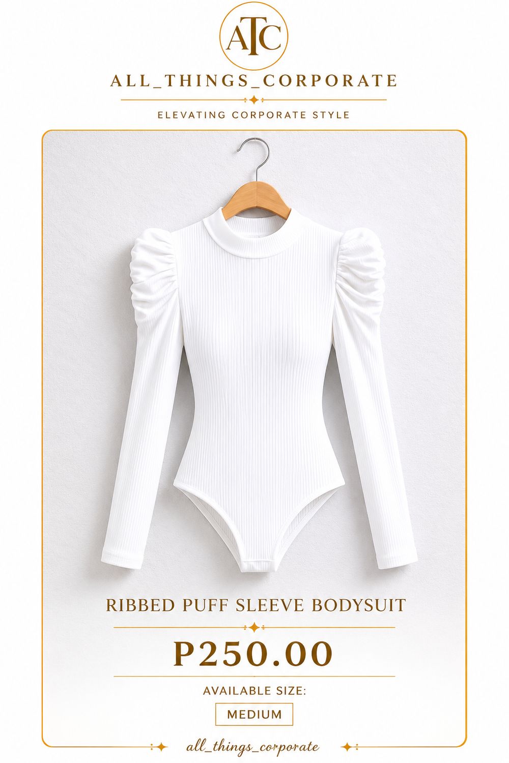 Rubbed Puff Sleeve Bodysuit