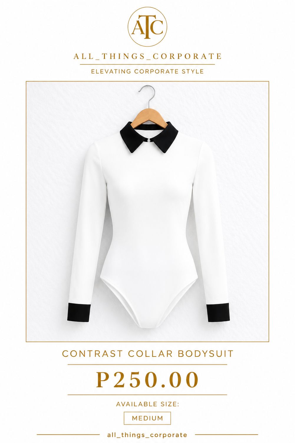 Contrast Collar Bodysuit