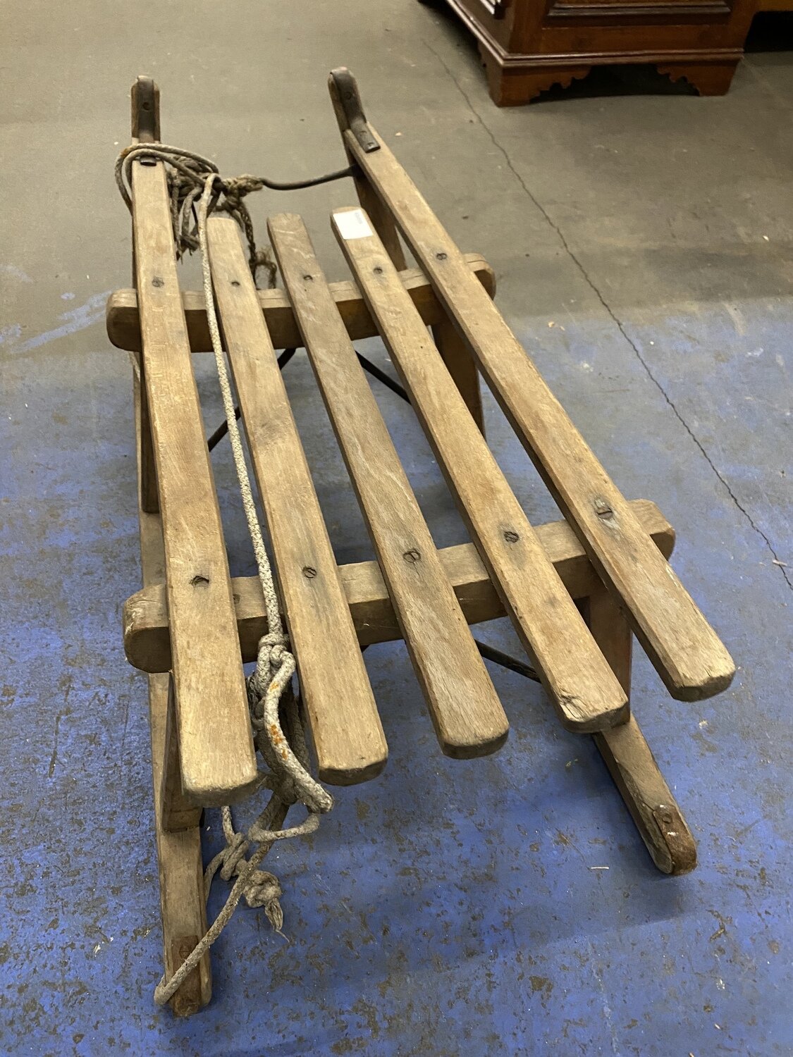 Antiker Kinderschlitten Holzschlitten