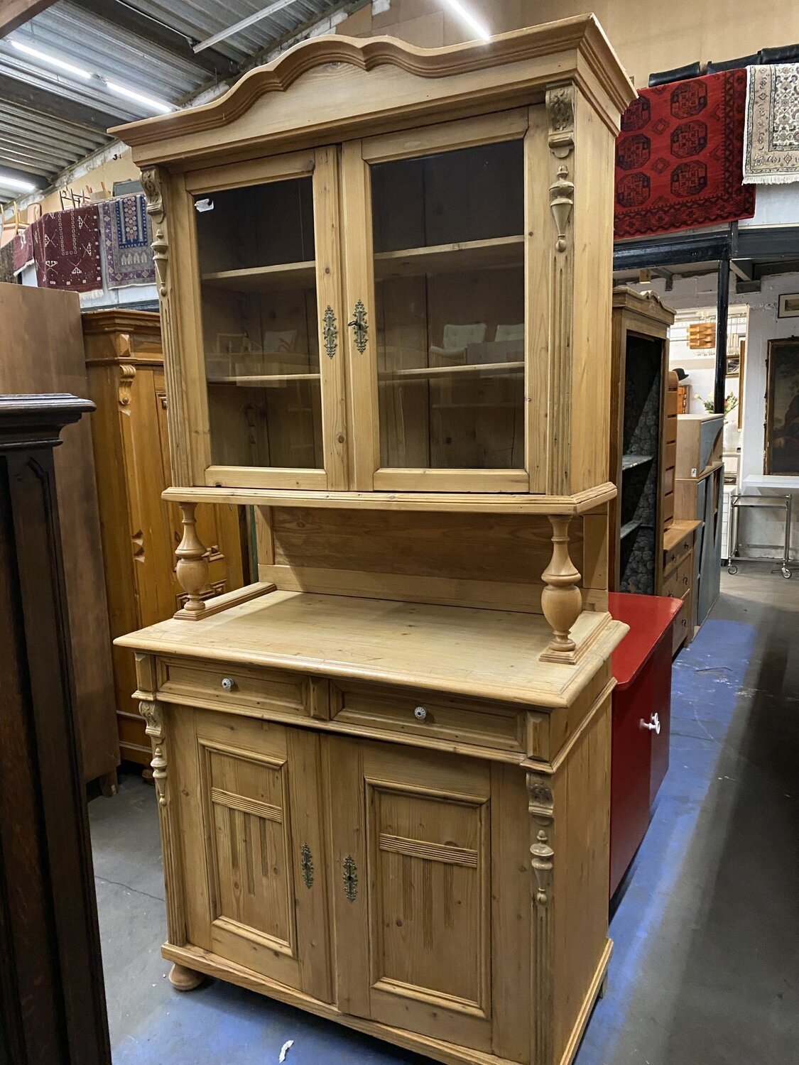 Aufsatz Vitrinenschrank Kredenz