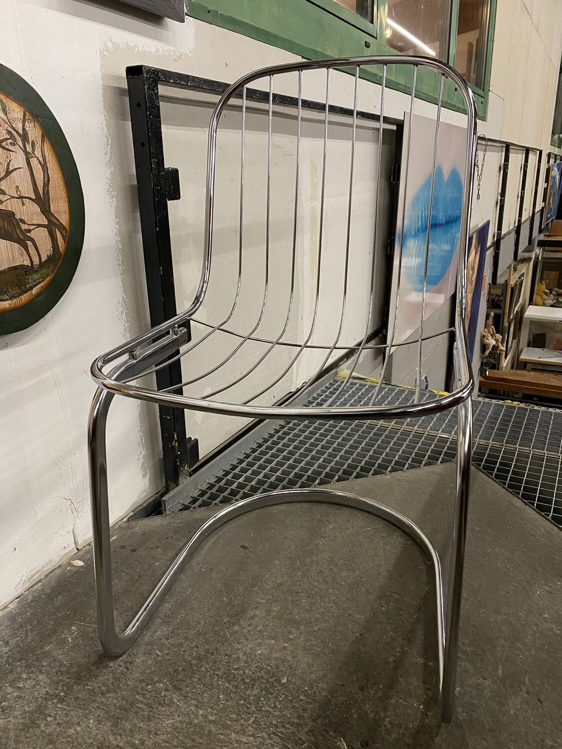 Gastone Rinaldi Side Chair Freischwinger Chromstahl