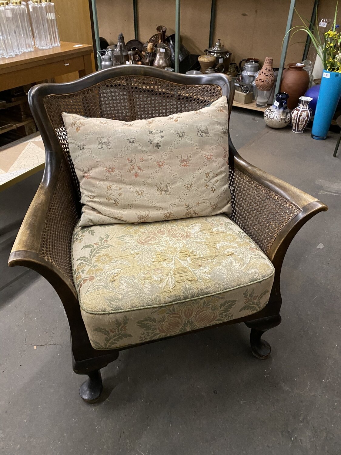 Korbstuhl Sessel mit Geflecht