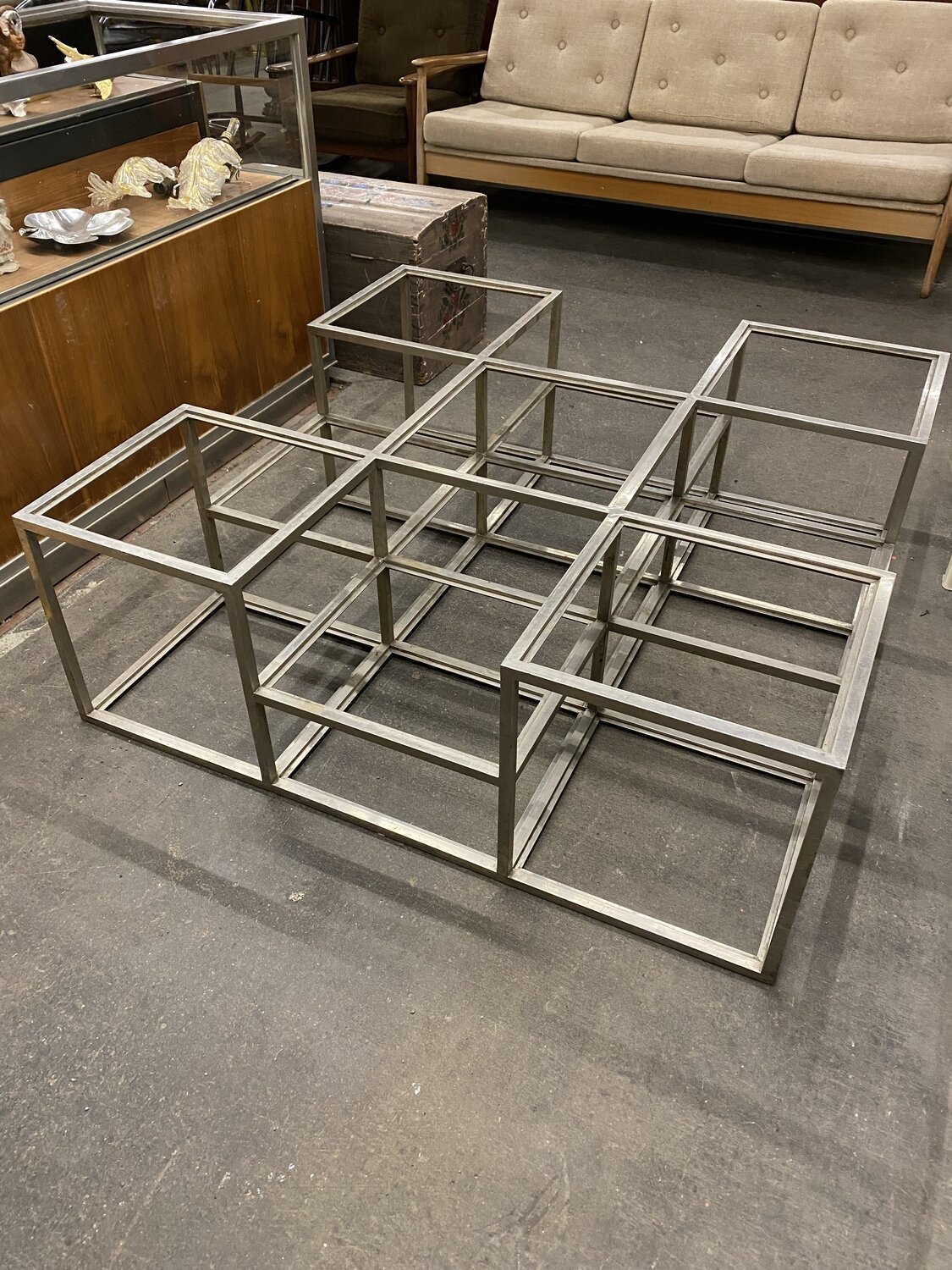 Tisch Tischgestell Messing vernickelt Couchtisch
