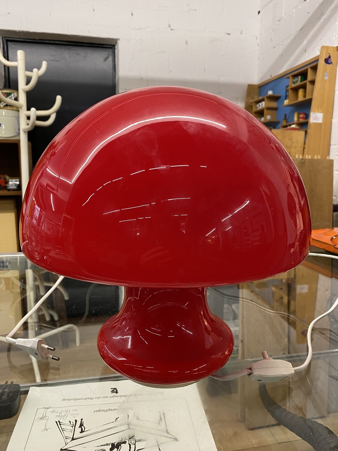 Vintage Lampe Tischlampe Champignon Made in Italy