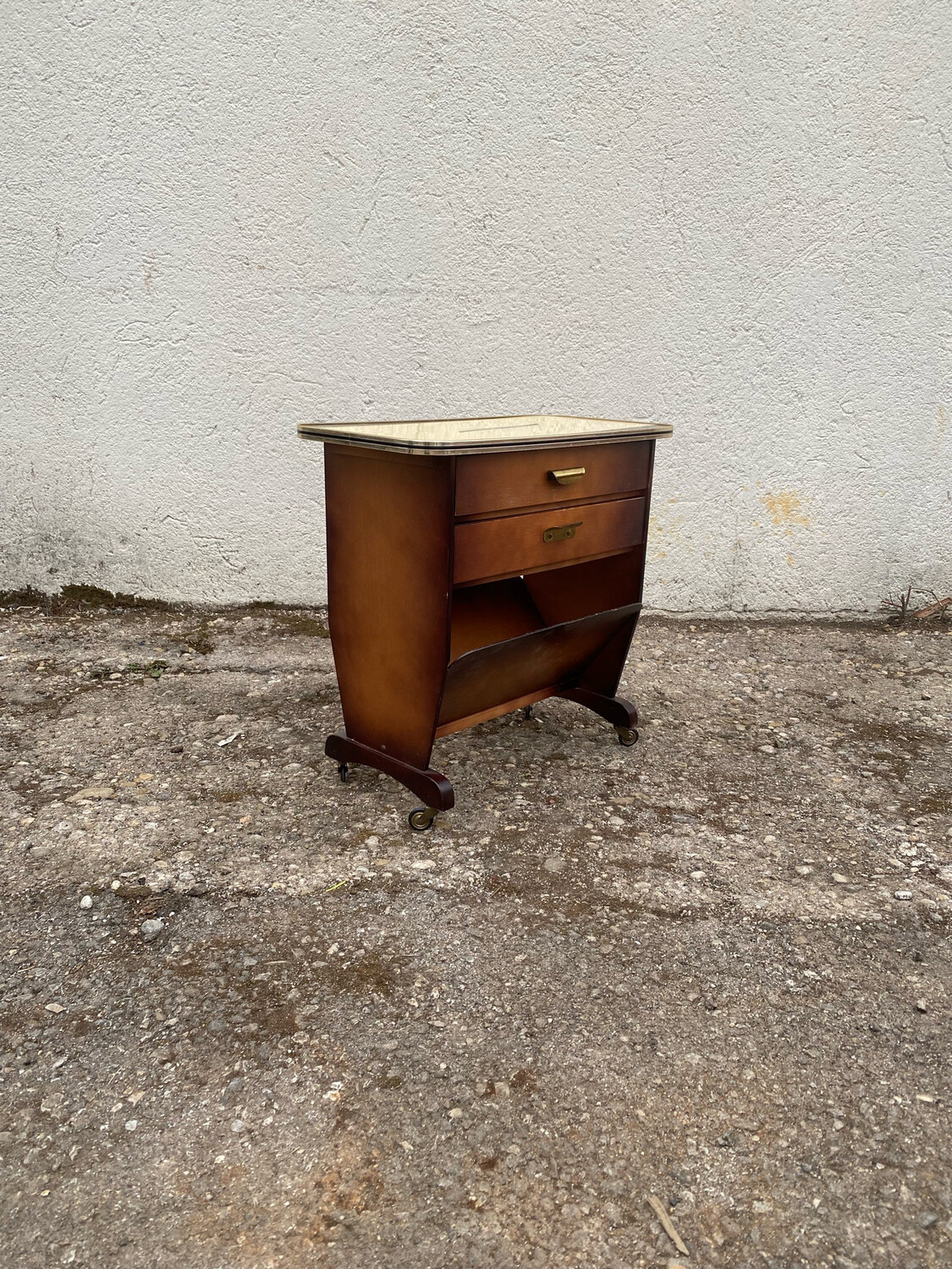 Zeitungswagen Zeitungsständer Rollkommode Beistelltisch Vintage