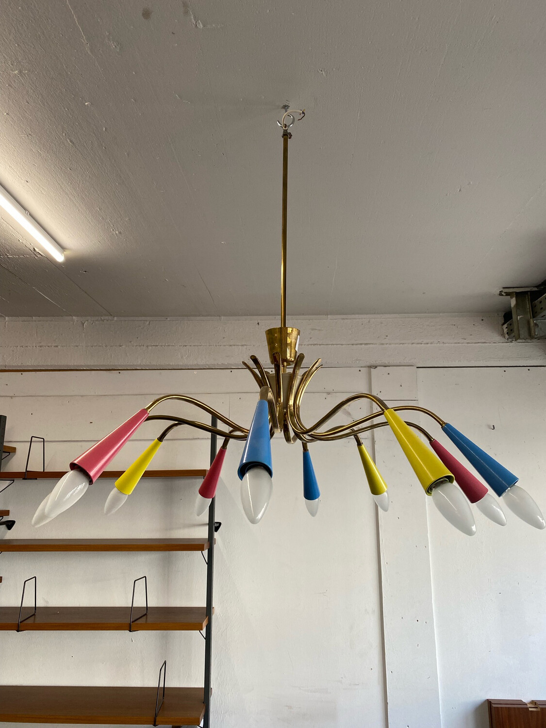 Spinnenleuchte Deckenleuchte Deckenlampe Messing 50er Vintage Mid Century