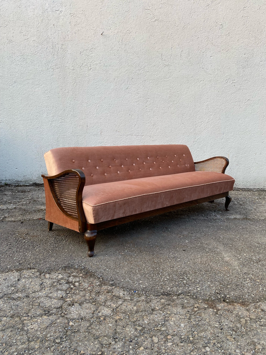 Sofa Sessel Sitzgruppe Wiener Geflecht Samtbezug M Detus Möbel